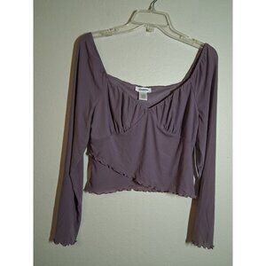 NWT Kirious Boho Top Renaissance Cosplay Y2K Crop Casual Blouse Purple Sz Large